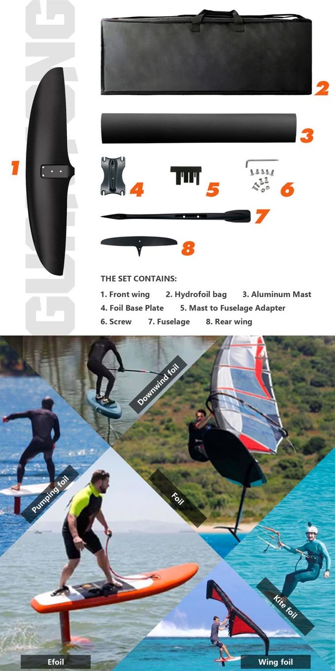 BSC970 Hydrofoil Front Wing - Carbon foil design for wingfoil surfing