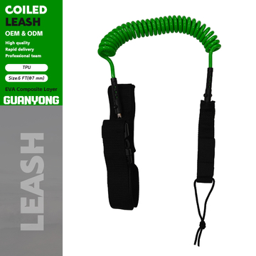Black Green Eva Surfboard Swivel Connection Foot Leash Coil Leash Accessory
